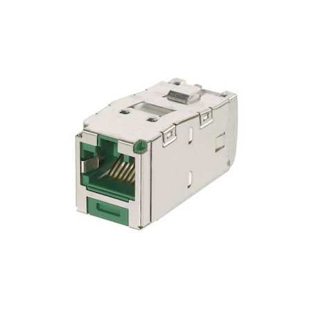 Panduit MINI-COM KEYED MODULE, CAT 6A, SHIELDED, 8 POS, 8 WIRE, UNIVERSAL CJSK6X88TGGR